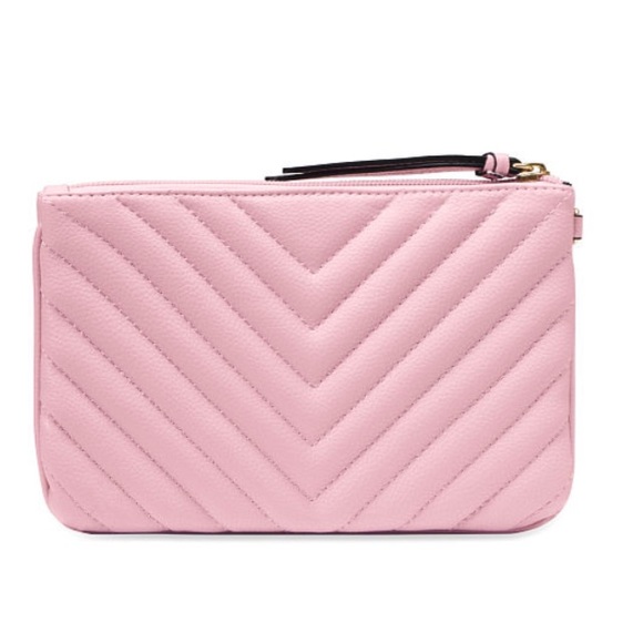 Vintage Rare ❤️- Victoria Secret Pink EMBELLISHED V-QUILT NIGHT OUT Wristlet - Picture 2 of 4